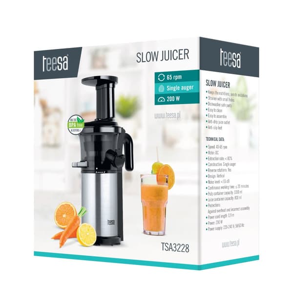 Slow juicer til grøntsager og frugter