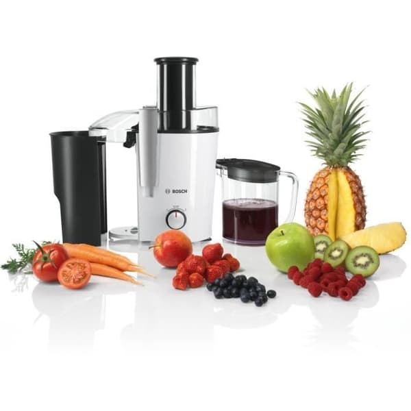 BOSCH MES25A0 centrifug - 700W - Ultrafin sil av rostfritt stål - Extra stor påfyllningsskorsten - Vit