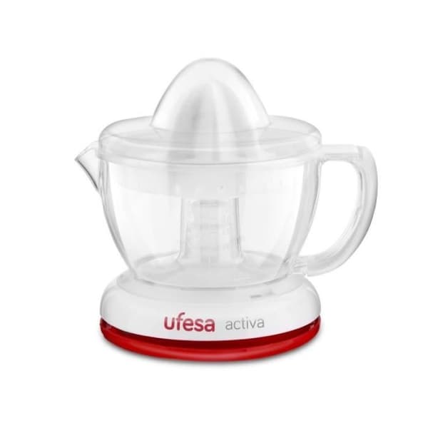 Ufesa EX4934 – Elektrisk citrusjuicer med 2 kottar och 0,7L kapacitet, avtagbar och diskmaskinssäker, med
