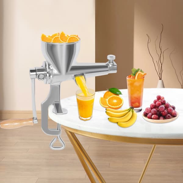 Manuell vetegräsjuicer, hållbar rostfritt stål, lättanvänd, kompakt design