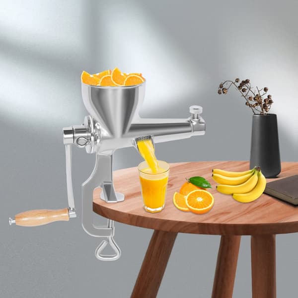 Manuell vetegräsjuicer, hållbar rostfritt stål, lättanvänd, kompakt design