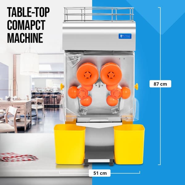 Royal Catering - Elektrisk citruspress - Automatisk - 200 W - 20 apelsiner/min