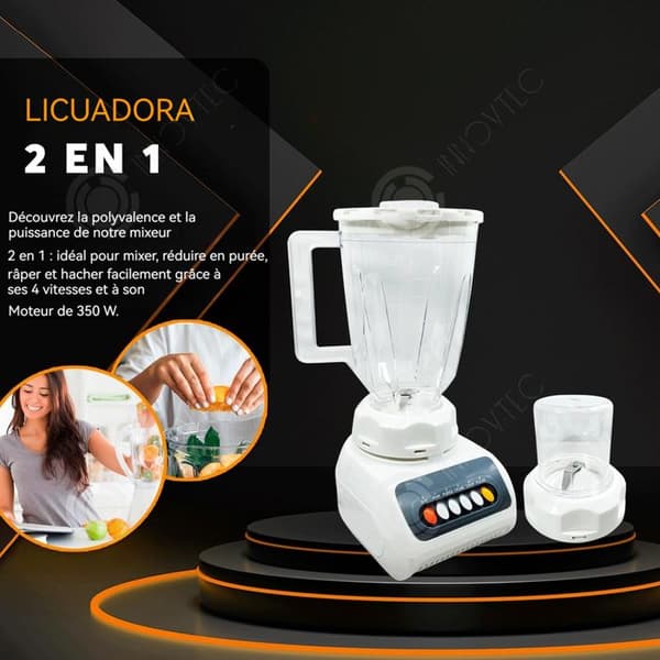INN Juicer 1,5L Juicekopp 2 i 1 Mixerkvarn 300ml Köttfärsbägare Multifunktionell matberedare