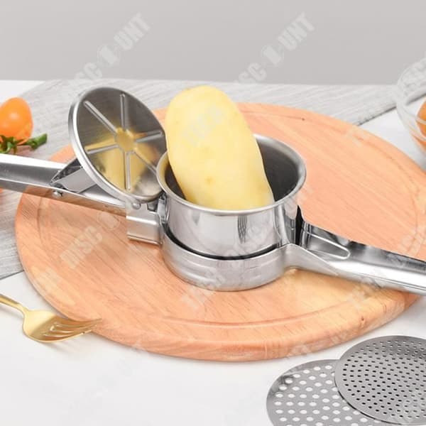 TD® Potatis, mos, vitlök, frukt, grönsakspress rostfritt stål, multifunktionell och professionell grönsaks- och fruktpress