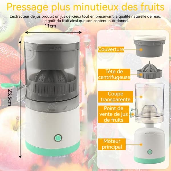 INN Citruspress 600ml 45W hushållsjuicepress bärbar separerad mini multifunktionsblender grön