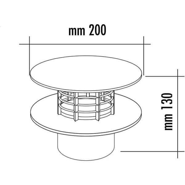 Statisk extraktor First Plast ES100A svart diameter 100 mm