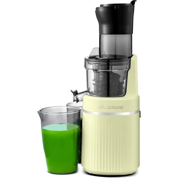AOBOSI Juice Extractor för Hela Frukter och Grönsaker, Långsam Juicer Kallpress med 80 MM Öppning Omvänd Funktion Motor
