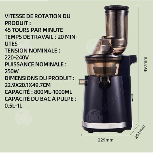 INN Juicextraktor 250w helfruktjuicextraktor kalljuicextraktor, halkfria fötter