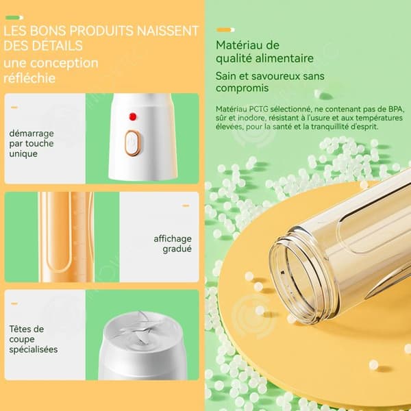 INN Petit vertikal juice extractor uppladdningsbar 500ml citruspress trådlös bärbar mini blender smoothie blender för resor