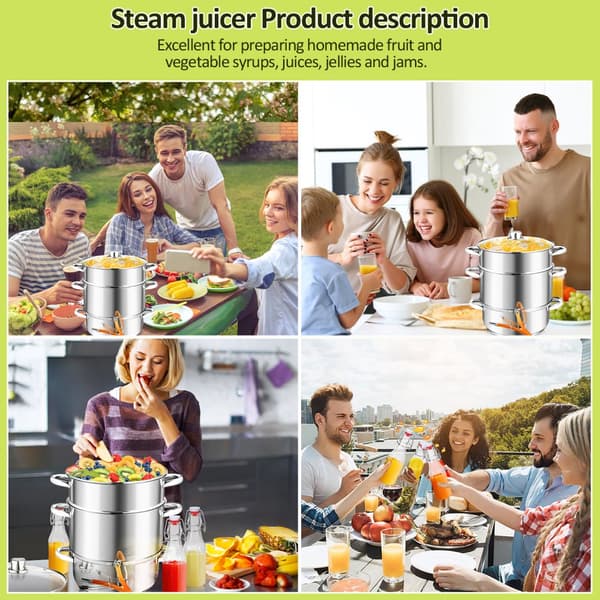 Ångsaftcentrifug Induktion rostfritt stål Juicer Fruktsaftcentrifug Juicer