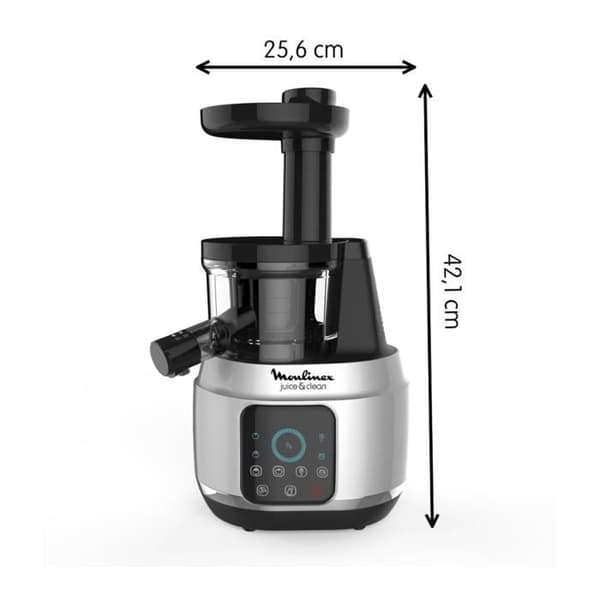 MOULINEX Juice &amp; Clean Juicextraktor, Easy Clean-teknik, Kallpressning, Justerbar massa, Pekskärm ZU420E10