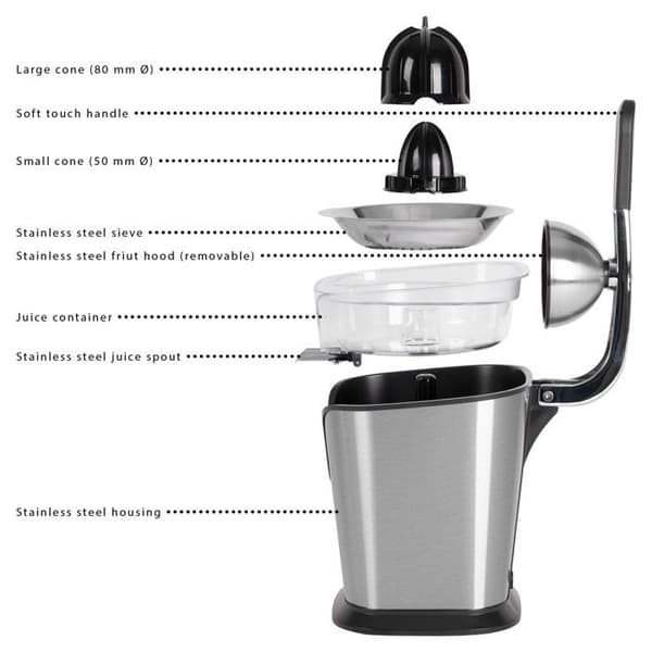 Slow juicer - ProfiCook - PC-ZP 1154 - Svart - Rostfritt stål - 160 W