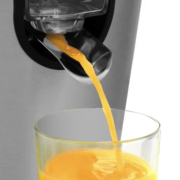SUNTEC ZIP-8441 PRO juicepress i rostfritt stål med 2 storlekar av presskoner och behållare på 360 ml