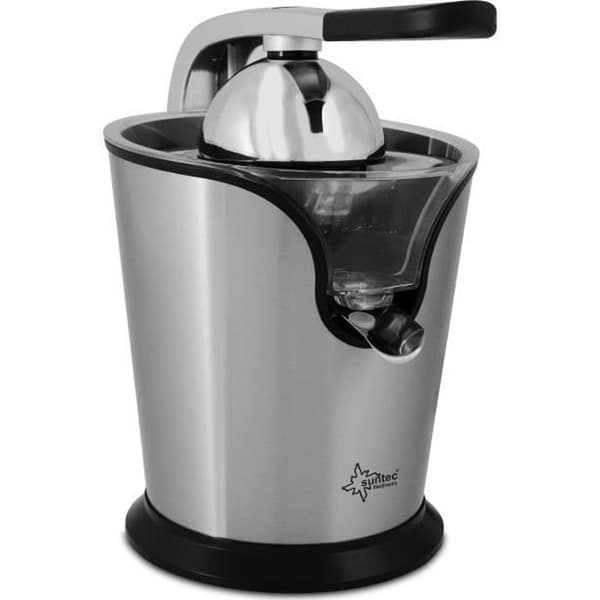 SUNTEC ZIP-8441 PRO juicepress i rostfritt stål med 2 storlekar av presskoner och behållare på 360 ml