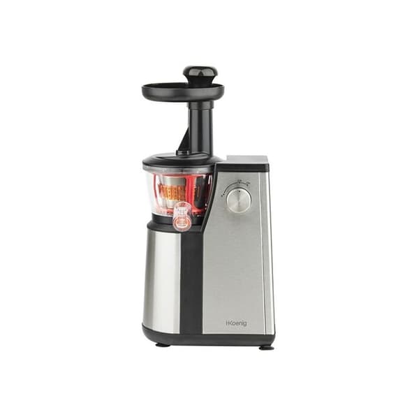 H.KOENIG GSX12 vertikal juicepress - Rostfritt stål - 400W - Skonsam tryckteknik - Tillbehör ingår