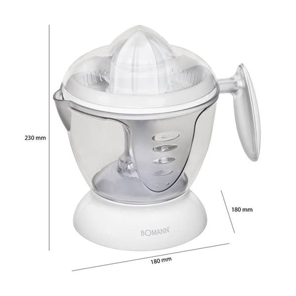 Bomann ZP 1092 CB Electric Citrus Juicer Vit - Sladdförvaring - 1,2 liter - 40 Watt