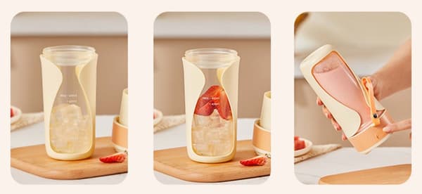 Fruktpress hem liten bärbar multifunktionell juicekopp sladdlös elektrisk juicekopp bärbar