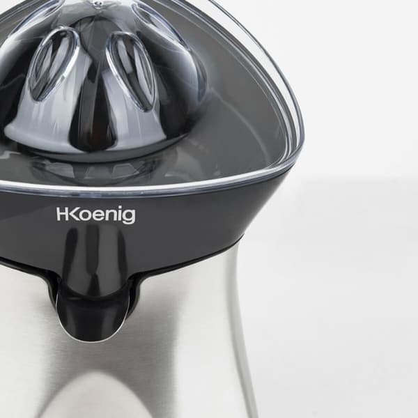 Elektrisk citruspress - H.KoeNIG AGR60 - 2 utbytbara koner - Droppfri pip - Rostfritt stål