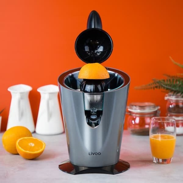 LIVOO DOD164 Elektrisk Citruspress - 160W - 0,37L Juicesamlare - Grå