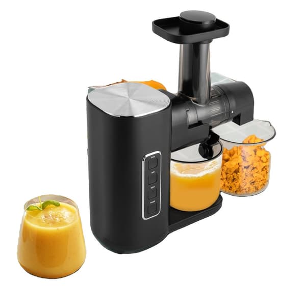 Elektrisk Slow Juicer, Justerbar Styrke, Nem at Rengøre,sort