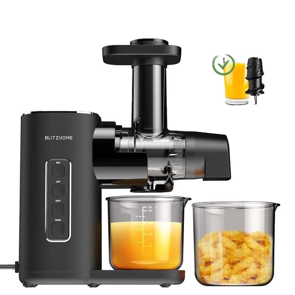 Koldpresssaftpresser, 2-hastighedsbetjening, stille motor