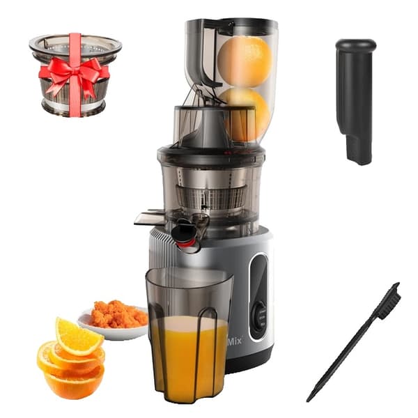 Kallpressad juicepress, 75mm matningsöppning, långsam masticering, Med filter som gåva, EU