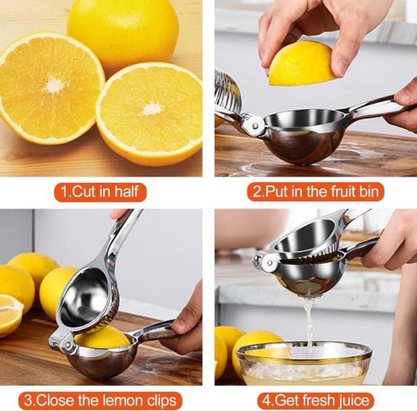 Citronpress med 7 cm diameter, handpress, citruspress, manuell, anti-etsningsmedel, manuell tung juicepress, säker och hållbar citronklämma