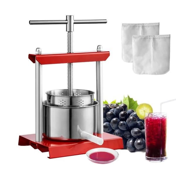 Manuell fruktpress - VEVOR - 3L vinpress i rostfritt stål Bär grönsaksjuicepress