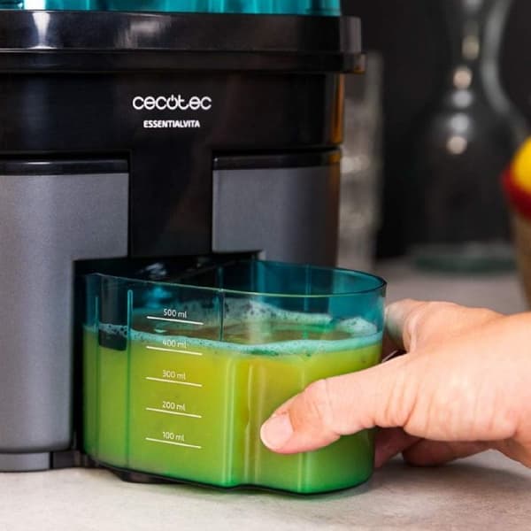 Elektrisk citruspress - Cecotec - Essential Vita Twice - 90 Watt - Svart - Integrerad citrusskärare