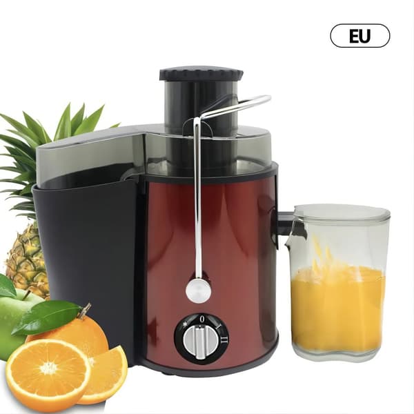 Elektrisk Juicepress, 400W Effekt, 3 Hastighetsinställningar, Automatisk Fruktköttsutmatning,Röd, EU