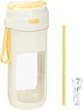 Miniatyrbillede 5 af 8: OBOSOE Bærbar genopladelig elektrisk juice mixer flaske, med 6 rustfrit stål blade og 500 ml halm, mini aftagelig juice mixer til Hjem