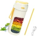Miniatyrbillede 1 af 8: OBOSOE Bærbar genopladelig elektrisk juice mixer flaske, med 6 rustfrit stål blade og 500 ml halm, mini aftagelig juice mixer til Hjem