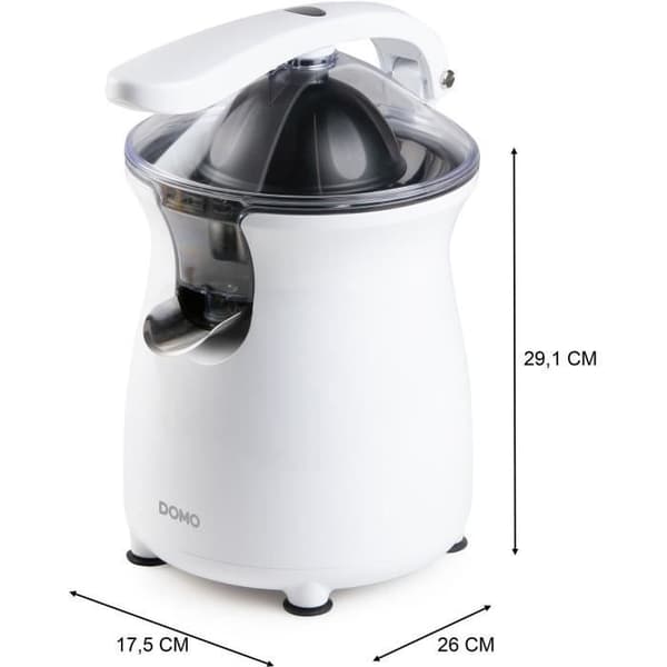 Citruspress med spak - DOMO - DO9269J - 160 W - 460 ml - Vit