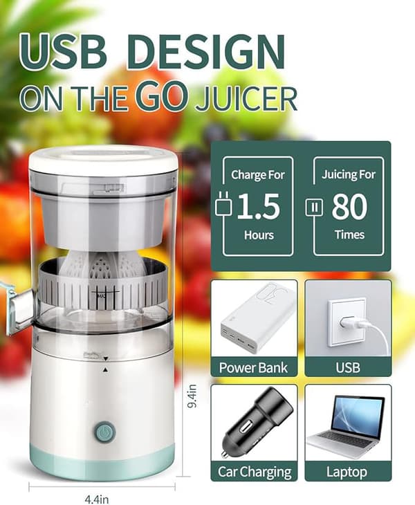 Elektrisk Juicepress - USB-laddbar, Bärbar Design för Enkel Användning