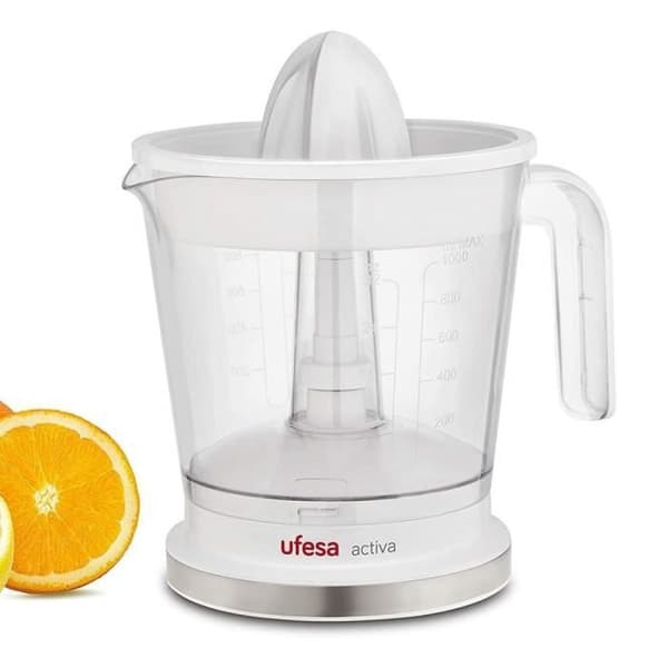 Ufesa EX4942 – Elektrisk citrusjuicer 400W effekt, med 2 koner i olika storlekar och vridning i två riktningar,