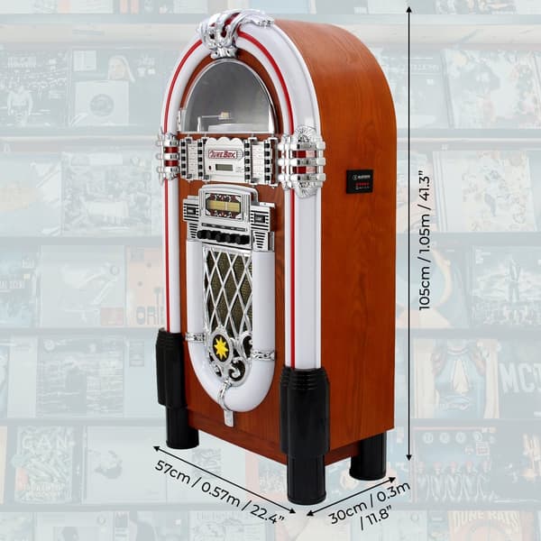 MonsterShop Retro Jukebox med Lydsystem og Belysning