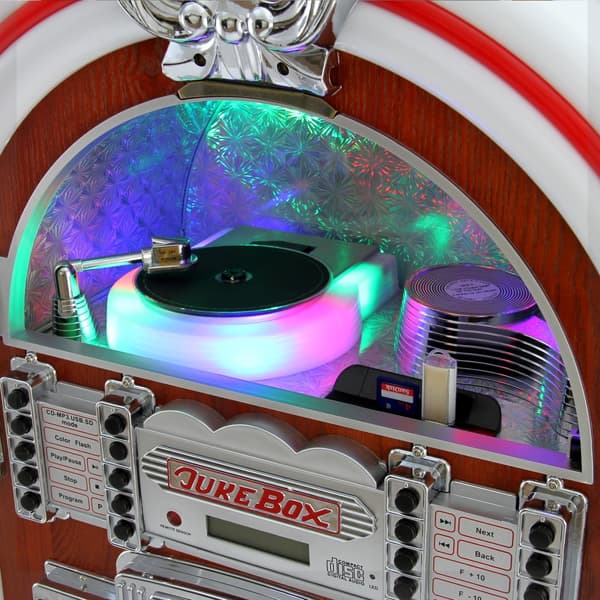 MonsterShop Retro Jukebox med Lydsystem og Belysning