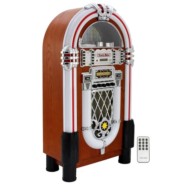 Retro Jukebox med Ljudsystem & Belysning Fjärrkontroll Golvstående Elektrisk Bluetooth MP3 CD Radio 3,5 mm AUX USB SD/MMC Stereo RCA | MonsterShop