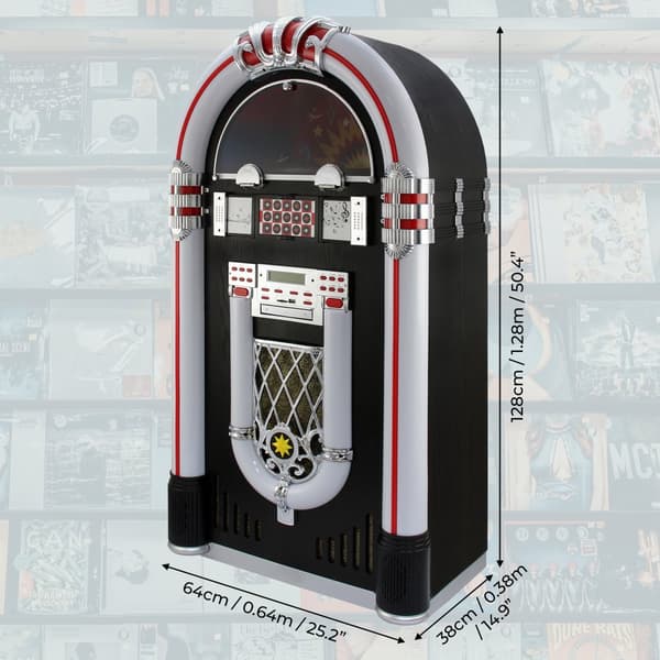 Jukebox med Vinylspelare, Ljudsystem & Belysning