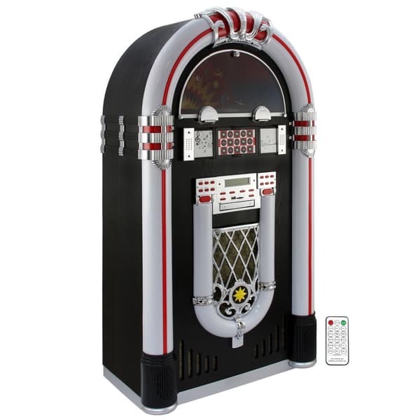 Jukebox med Vinylspelare, Ljudsystem & Belysning