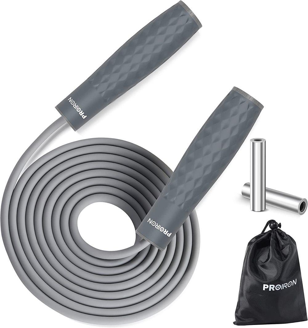 PROIRON Vägt hopprep 300 cm, Grå, PVC
