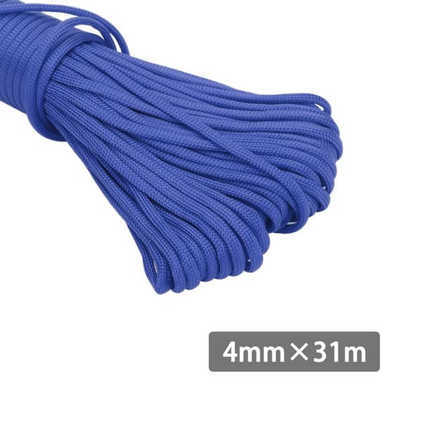 31 m hagetau i nylon 31 meter langt og 4 mm tykt Paracord-tau Slitesterkt og robust med 7 kjernetråder som er allsidig og fleksibelt