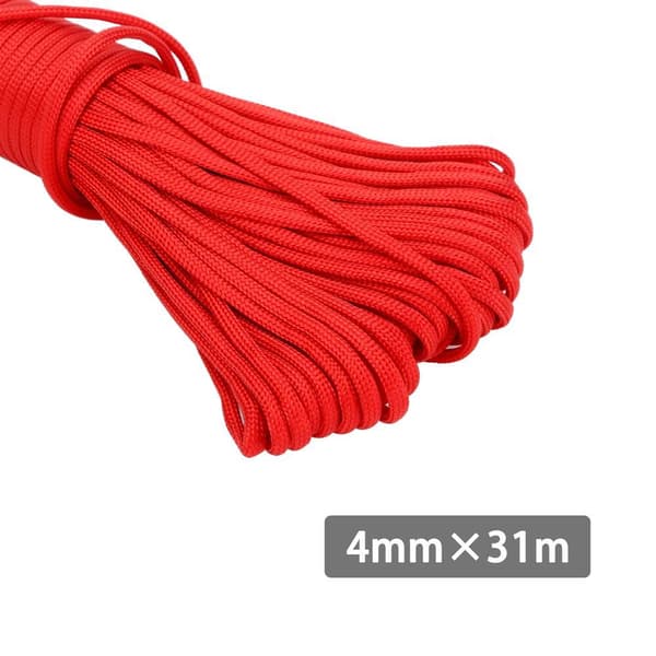 31 m hagetau i nylon 31 meter langt og 4 mm tykt Paracord-tau Slitesterkt og robust med 7 kjernetråder som er allsidig og fleksibelt