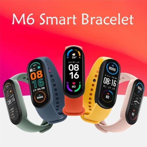 M6 klockor (svarta) - M6 anslutet armband, fysisk aktivitetsmätare, blodtryck, puls