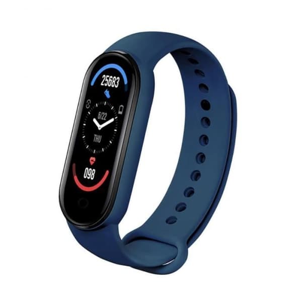 A01-Black M6 - M6 smartwatch, fysisk aktivitetsmätare, stegräknare, pulsmätare och