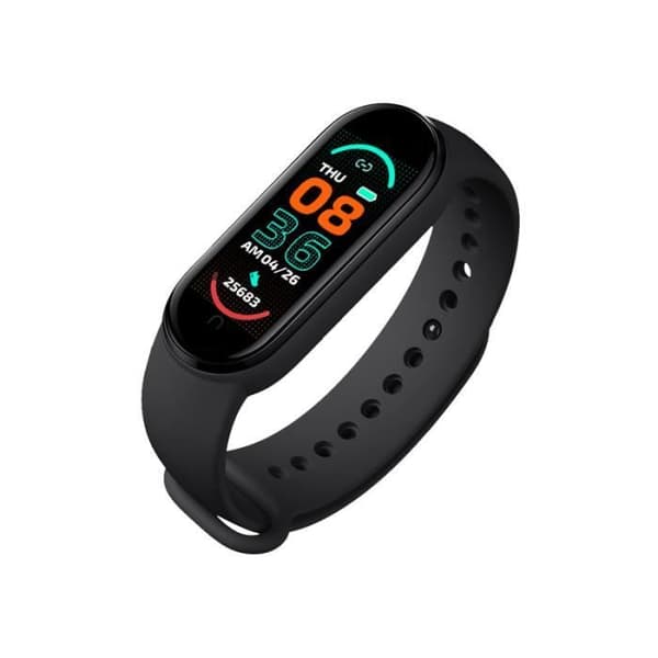 M6 klockor (svart) - M6 Smartwatch för män och kvinnor, sportarmband, Bluetooth, pulsmätare