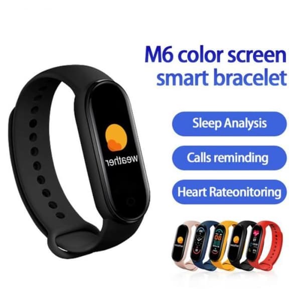 M6 klockor (svarta) - M6 anslutet armband, fysisk aktivitetsmätare, puls, blodtryck