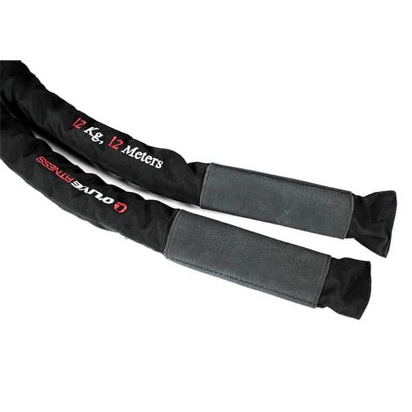Olive Battle Rope With Nylon Cover 12 M Musta 12 kg
