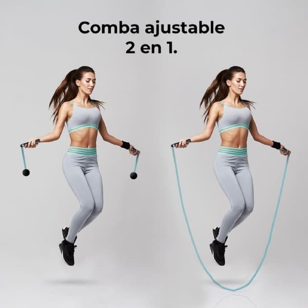 Cecotec Smart, compact and adjustable 2 in 1 skipping rope for jumping in tight spaces, with app and counter. 30 cm vs 3 m. LED display.