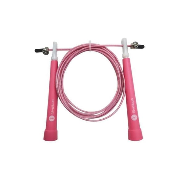 Hopprep - SVELTUS - Speed rosa - Vuxen - Fitness - Belagd stålkabel - Ergonomiskt handtag